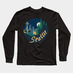 Seattle Overlook - Night Long Sleeve T-Shirt